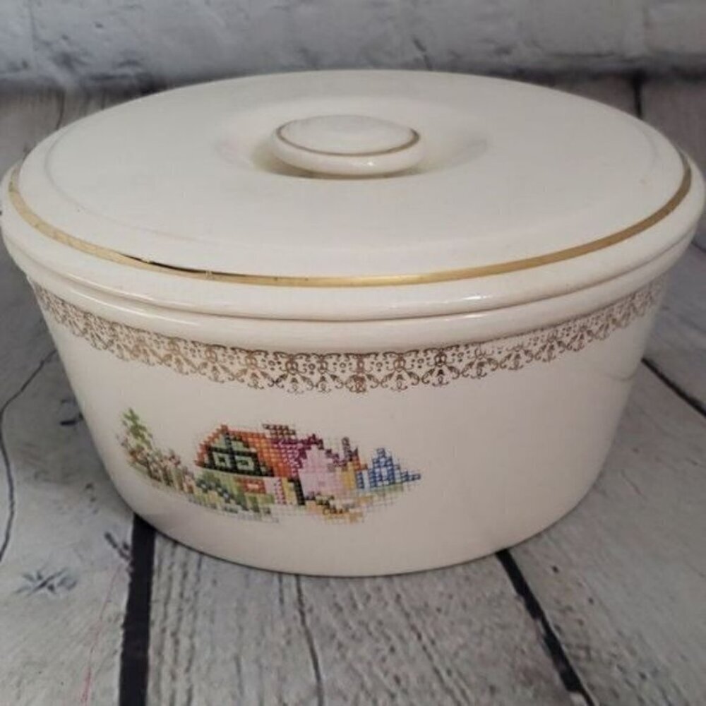 Vintage Pantry Bak-In Ware Crooksville Cream Bowl